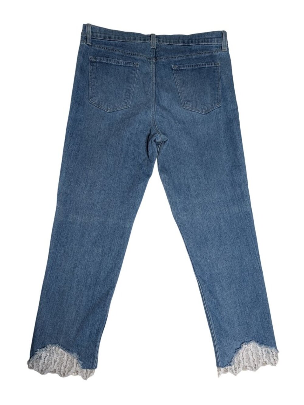 J Brand Ruby Lace Trimmed Jeans 31 High Rise Crop Cigarette Stretch - Picture 14 of 16
